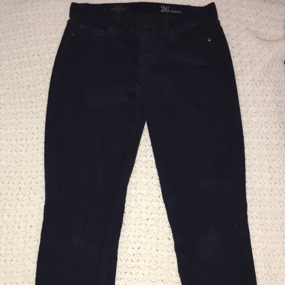 Navy blue J.crew matchstick corduroys